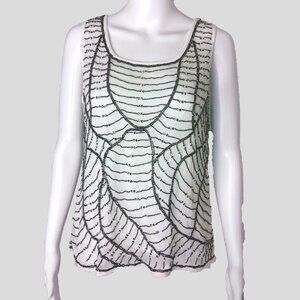 Search for Sanity Beaded Embellished Sleeveless Tank Top